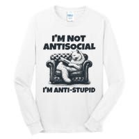 IM Not Antisocial IM Antistupid Black Tall Long Sleeve T-Shirt