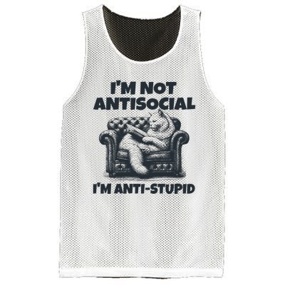 IM Not Antisocial IM Antistupid Black Mesh Reversible Basketball Jersey Tank