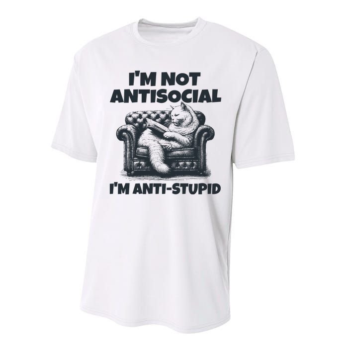 IM Not Antisocial IM Antistupid Black Performance Sprint T-Shirt