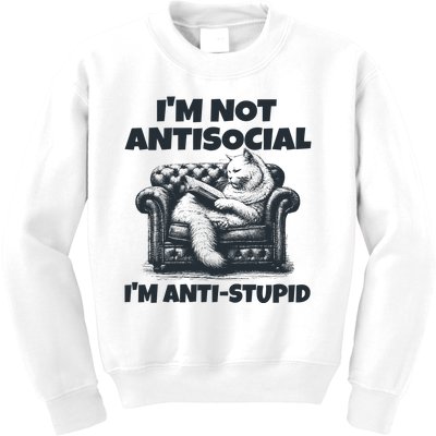 IM Not Antisocial IM Antistupid Black Kids Sweatshirt