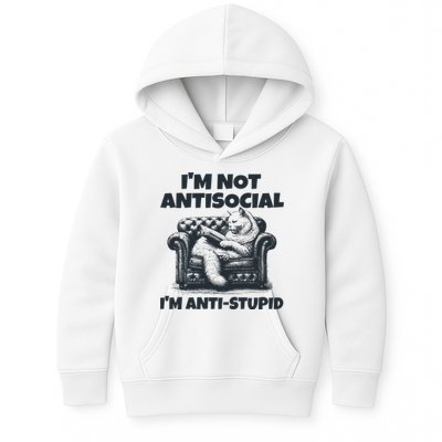 IM Not Antisocial IM Antistupid Black Kids Hoodie