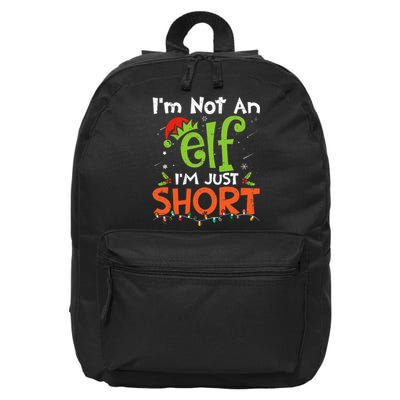 Im Not An Elf Just Short Funny Christmas Xmas 16 in Basic Backpack