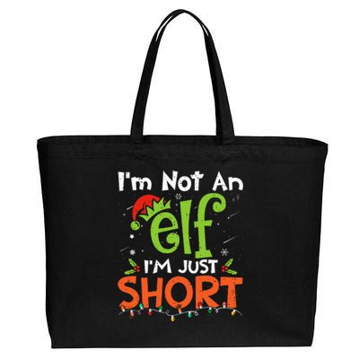 Im Not An Elf Just Short Funny Christmas Xmas Cotton Canvas Jumbo Tote