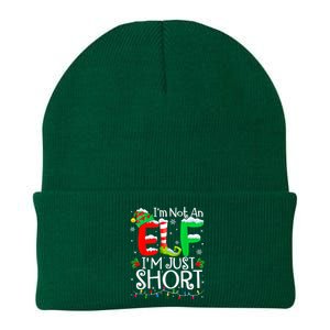 IM Not An Elf IM Just Short Funny Christmas Family Pajamas Knit Cap Winter Beanie