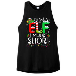 IM Not An Elf IM Just Short Funny Christmas Family Pajamas Ladies PosiCharge Tri-Blend Wicking Tank