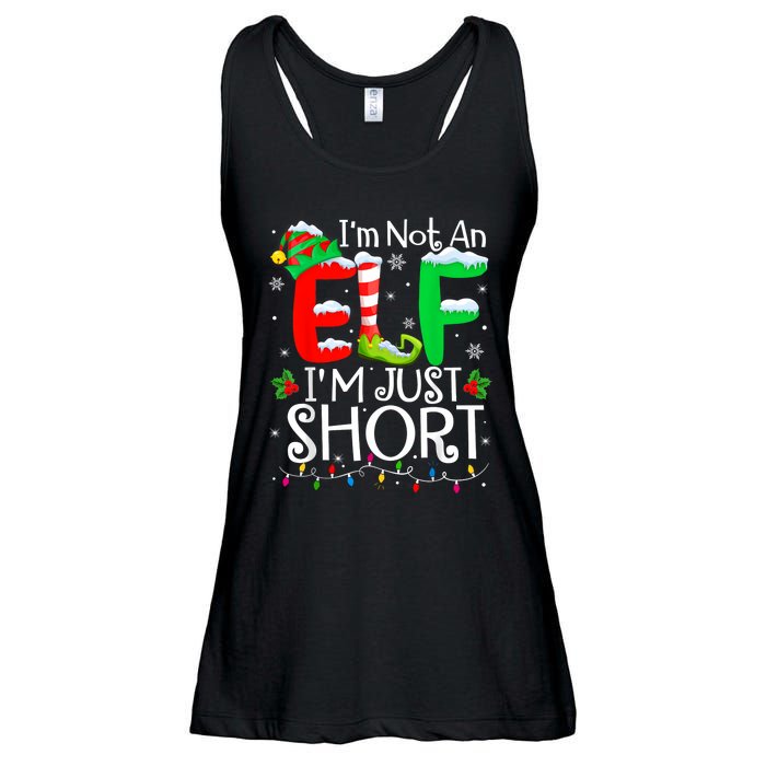 IM Not An Elf IM Just Short Funny Christmas Family Pajamas Ladies Essential Flowy Tank