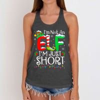 IM Not An Elf IM Just Short Funny Christmas Family Pajamas Women's Knotted Racerback Tank