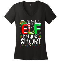 IM Not An Elf IM Just Short Funny Christmas Family Pajamas Women's V-Neck T-Shirt