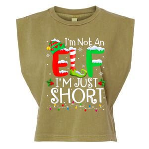 IM Not An Elf IM Just Short Funny Christmas Family Pajamas Garment-Dyed Women's Muscle Tee