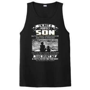 I'm Not A Perfect Son But My Crazy Mom Loves Me On Back PosiCharge Competitor Tank