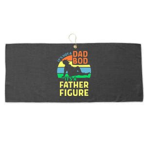 It's Not A Dad Bod It's A Father Figure Funny Large Microfiber Waffle Golf Towel