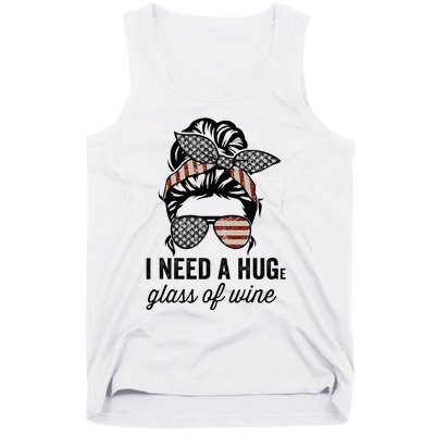 I Need A Huge Glass Of Wine Usa Tank Top