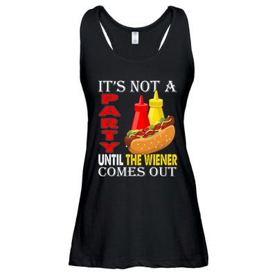 Its Not A Party Until The Wiener Comes Out Ladies Essential Flowy Tank