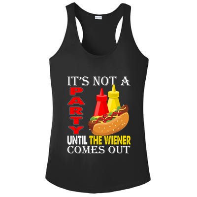 Its Not A Party Until The Wiener Comes Out Ladies PosiCharge Competitor Racerback Tank
