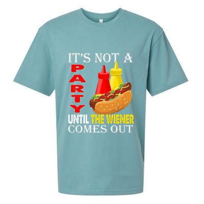 Its Not A Party Until The Wiener Comes Out Sueded Cloud Jersey T-Shirt