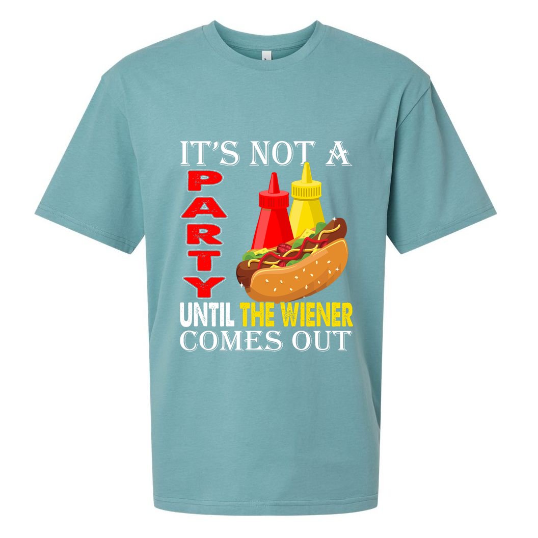 Its Not A Party Until The Wiener Comes Out Sueded Cloud Jersey T-Shirt