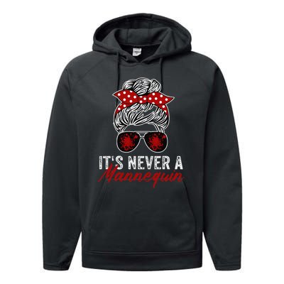 It's Never A Mannequin True Crime Lover Podcast Performance Fleece Hoodie