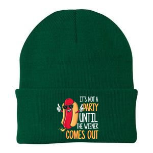 It's Not A Party Until The Wiener Comes Out Funny Hot Dog TShirt Knit Cap Winter Beanie