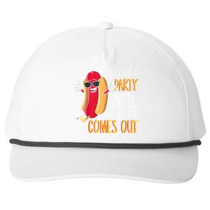 It's Not A Party Until The Wiener Comes Out Funny Hot Dog TShirt Snapback Five-Panel Rope Hat