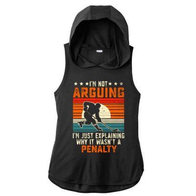 Im Not Arguing Hockey Player Retro Vintage Funny Ice Hockey Gift Ladies PosiCharge Tri-Blend Wicking Draft Hoodie Tank