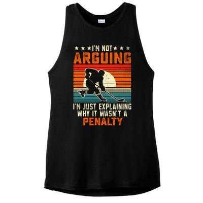 Im Not Arguing Hockey Player Retro Vintage Funny Ice Hockey Gift Ladies PosiCharge Tri-Blend Wicking Tank