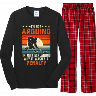 Im Not Arguing Hockey Player Retro Vintage Funny Ice Hockey Gift Long Sleeve Pajama Set