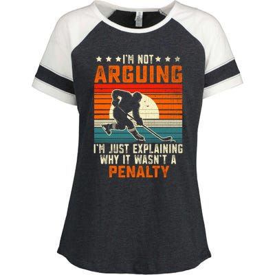 Im Not Arguing Hockey Player Retro Vintage Funny Ice Hockey Gift Enza Ladies Jersey Colorblock Tee