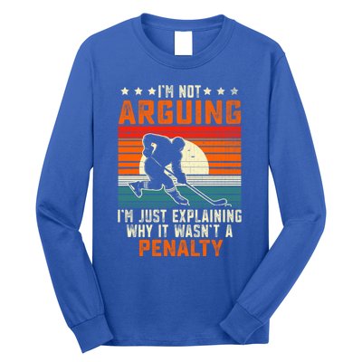 Im Not Arguing Hockey Player Retro Vintage Funny Ice Hockey Gift Long Sleeve Shirt