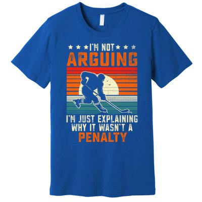 Im Not Arguing Hockey Player Retro Vintage Funny Ice Hockey Gift Premium T-Shirt