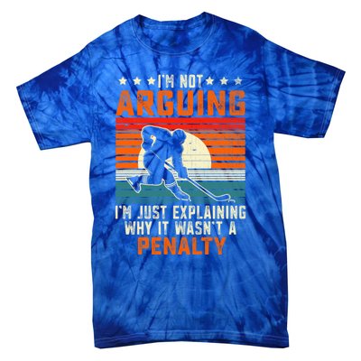 Im Not Arguing Hockey Player Retro Vintage Funny Ice Hockey Gift Tie-Dye T-Shirt