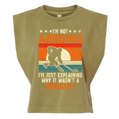 Im Not Arguing Hockey Player Retro Vintage Funny Ice Hockey Gift Garment-Dyed Women's Muscle Tee