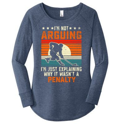 Im Not Arguing Hockey Player Retro Vintage Funny Ice Hockey Gift Women's Perfect Tri Tunic Long Sleeve Shirt