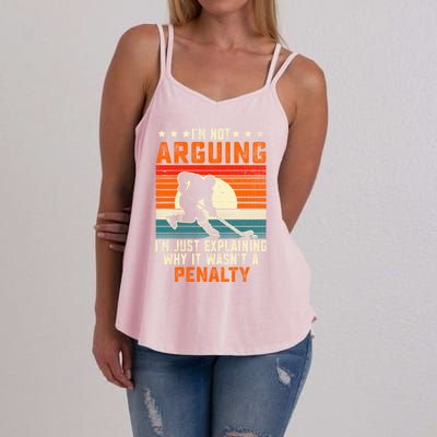 Im Not Arguing Hockey Player Retro Vintage Funny Ice Hockey Gift Women's Strappy Tank