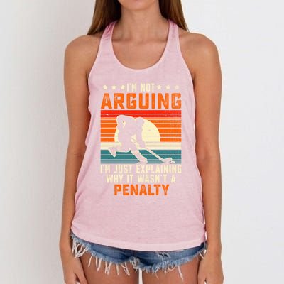 Im Not Arguing Hockey Player Retro Vintage Funny Ice Hockey Gift Women's Knotted Racerback Tank