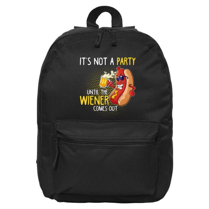 ItS Not A Party Until The Weiner Comes Out 16 in Basic Backpack