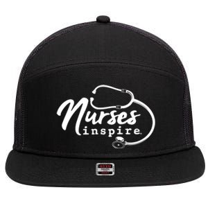 Inspire Nurse Appreciation Rn Health Care Meaningful Gift 7 Panel Mesh Trucker Snapback Hat