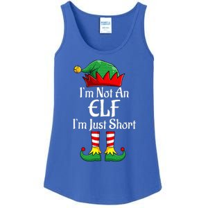 I'm Not An Elf Im Just Short Funny Christmas Matching Family  Ladies Essential Tank