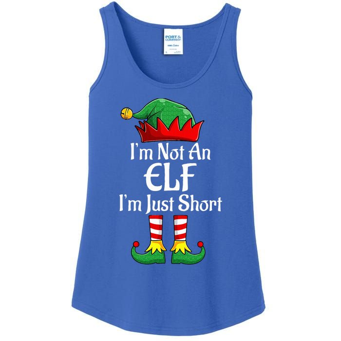 I'm Not An Elf Im Just Short Funny Christmas Matching Family  Ladies Essential Tank