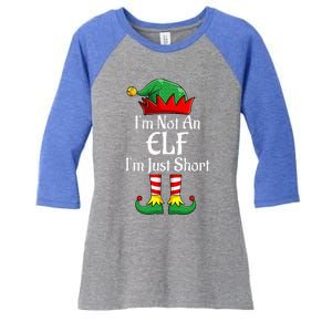 I'm Not An Elf Im Just Short Funny Christmas Matching Family  Women's Tri-Blend 3/4-Sleeve Raglan Shirt