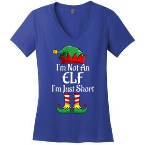 I'm Not An Elf Im Just Short Funny Christmas Matching Family  Women's V-Neck T-Shirt