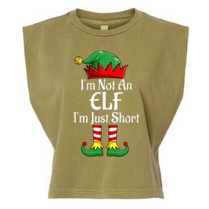 I'm Not An Elf Im Just Short Funny Christmas Matching Family  Garment-Dyed Women's Muscle Tee