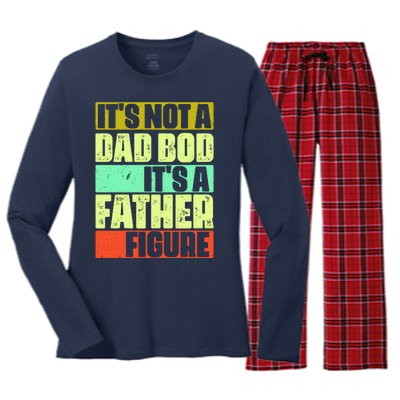 Its Not A Dad Bod Its A Father Figure Funny Vintage Women's Long Sleeve Flannel Pajama Set 