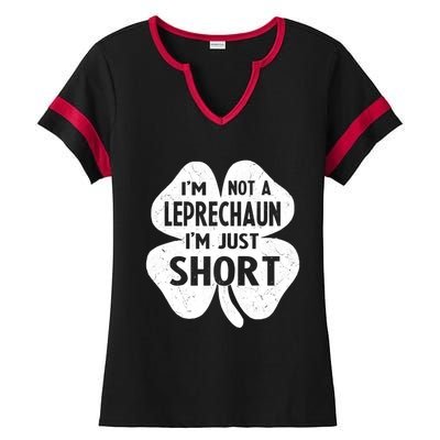 I'm Not A Leprechaun I'm Just Short St Patrick's Day Funny Ladies Halftime Notch Neck Tee