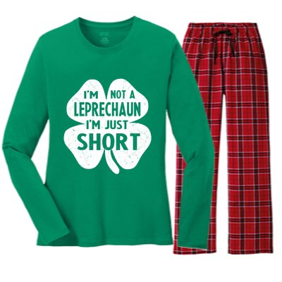 I'm Not A Leprechaun I'm Just Short St Patrick's Day Funny Women's Long Sleeve Flannel Pajama Set 