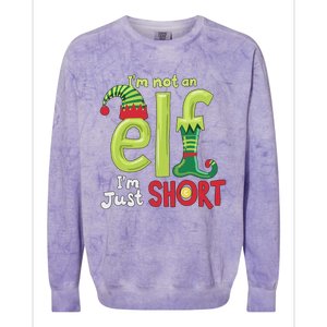 IM Not An Elf Im Just Short Funny Christmas Matching Family Colorblast Crewneck Sweatshirt