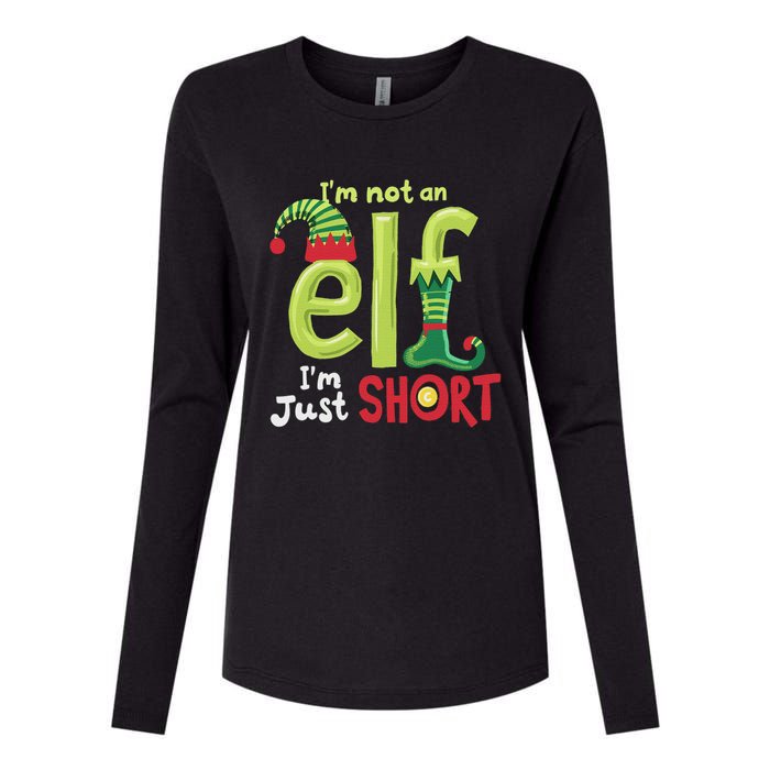 IM Not An Elf Im Just Short Funny Christmas Matching Family Womens Cotton Relaxed Long Sleeve T-Shirt