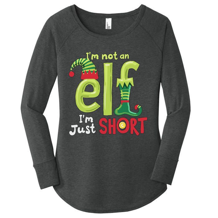 IM Not An Elf Im Just Short Funny Christmas Matching Family Women's Perfect Tri Tunic Long Sleeve Shirt