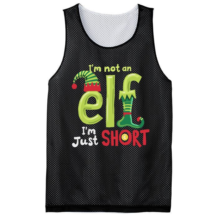 IM Not An Elf Im Just Short Funny Christmas Matching Family Mesh Reversible Basketball Jersey Tank