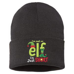 IM Not An Elf Im Just Short Funny Christmas Matching Family Sustainable Knit Beanie