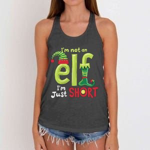 IM Not An Elf Im Just Short Funny Christmas Matching Family Women's Knotted Racerback Tank